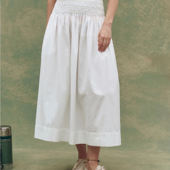 The Great / The Viola Skirt in off white cotton poplin 3 Large - Picture 6 of 6